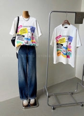 ÁO PHÔNG DECAL CHỮ NỮ