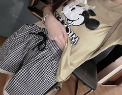 SÉT BỘ CỘC ÁO PHÔNG MICKEY QUẦN KẺ NỮ