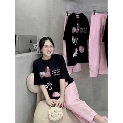 SET BỘ HOẠ TIẾT CHÓ QUẦN KẺ HỒNG NỮ SẴN (xả 79k)
