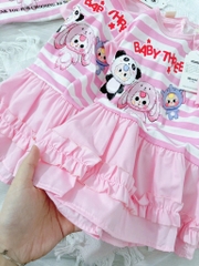 VÁY BÉ BABY THREE 2 MÀU HỒNG BÉ GÁI(XẢ 59k)