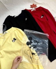 SET 3 ÁO ĐỎ VÀNG ĐEN THÊU MICKEY NỮ THU ĐÔNG SẴN