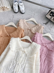 ÁO LEN REN CỔ SEN 4 MÀU NỮ THU ĐÔNG SẴN