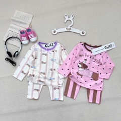 SET 2 BỘ DÀI TÍM HAPPY PUPPY CHO BÉ GÁI