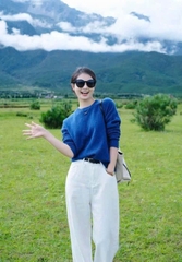 ÁO LEN XANH COBAN NỮ THU ĐÔNG