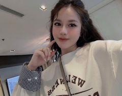 ÁO PHỐI KẺ MIXX KHĂN WELLNESS NỮ THU ĐÔNG SẴN - (SALE 79k)