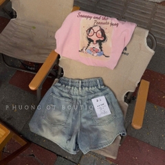 SET QUẦN BÒ NỮ MIX ÁO PHÔNG CÔ GÁI HỒNG SẴN