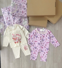 SET 2 BỘ DÀI LABUBU TÍM KEM PHỐI CỔ VIỀN REN CHO BÉ GÁI (XẢ 79k)