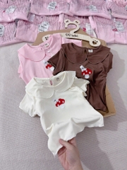 SET 3 ÁO CỔ SEN THÊU NẤM BÉ GÁI SẴN (SALE 59k)