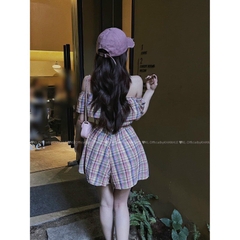 VÁY JUM KẺ BÈO NGỰC CHUN EO(xả 59k)