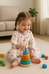 SET 2 BỘ DÀI TÍM HAPPY PUPPY CHO BÉ GÁI