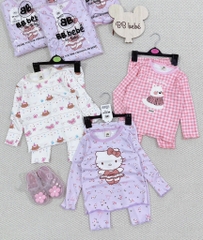SET 3 BỘ DÀI KITTY TĂM KẺ HỒNG TÍM BÉ GÁI