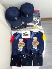 SET BỘ GẤU THAN PHỐI VÀNG ĐỎ KÈM MŨ BÉ TRAI