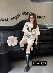 ÁO PHÔNG QC DÁNG RỘNG MICKEY ĐÍNH ĐÁ NỮ
