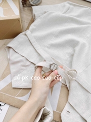 SET LINEN ZARRA 2 LỚP BUỘC SAU NỮ (HÀNG ĐẮT) SẴN (SALE 158k)