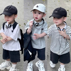 SET 3 ÁO COTTON THÊU TIM CHO BÉ TRAI XUẤT XỊN NEW 2025