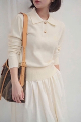 ÁO LEN DÀI TAY CỔ POLO 2 CÚC NỮ