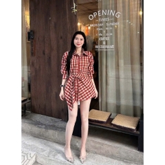 ÁO SƠ MI KẺ BUỘC VẠT NỮ