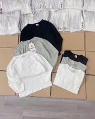 SET 2 ÁO XƯỚC CỔ TRỤ TÚI TRƯỚC DÀI TAY BÉ TRAI