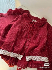 SET BỘ XÔ MUSLIN HOA NHÍ ĐỎ NỮ SẴN (SALE 115k)