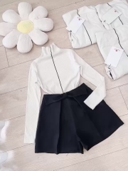 SET ÁO LEN HÀN CỔ CAO MIX QUẦN NƠ NỮ THU ĐÔNG SẴN (SALE 138K)