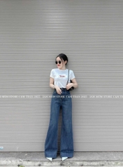 QUẦN BÒ NỮ ỐNG LOE MÁC DA 2 MÀU SẴN