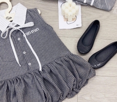VÁY KẺ XÁM MINMIN CHO BÉ GÁI