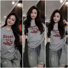 SET ÁO PHÔNG IN CHỮ QUẦN SHORT BÒ NỮ SẴN