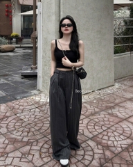 QUẦN SUÔNG KẺ SỌC 2 MÀU BUỘC NƠ NỮ