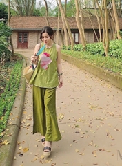 SET SÁT NÁCH HÌNH HOA SEN MIX QUẦN SUÔNG NỮ