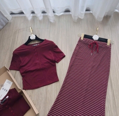 SET ZIP KẺ ĐỎ CV DÁNG DÀI NỮ