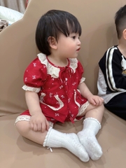 SET BỘ CỘC BÈO HOMEWEAR ĐỎ BÉ GÁI SẴN (SALE 49k)