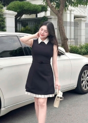 VÁY PHỐI CỔ HAI LỚP TÙNG XẾP LI NỮ SẴN (SALE 139k)