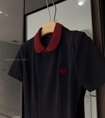 VÁY TIM THAN CỔ SEN PHỐI ĐỎ NỮ ( xả 89k )