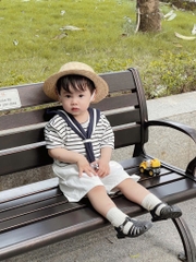 SET ÁO COTTON KẺ KHĂN MIX QUẦN KAKI BÉ TRAI SẴN(XẢ 59k)
