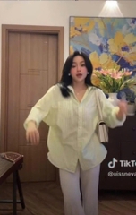 ÁO SƠ MI KẺ Z.ARA LI EO MẶC 2 KIỂU NỮ SẴN