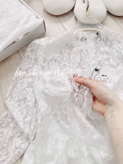 SET BỘ REN ĐỆM VAI TAY BỒNG CV DẬP LI NƠ EO NỮ THU ĐÔNG SẴN