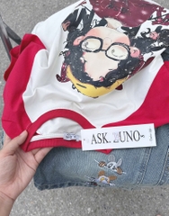 SET ÁO PHÔNG CÔ GÁI CÁNH TAY ĐỎ KÈM QUẦN ĐÙI NỮ
