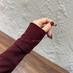ÁO ZIP LÓT LÔNG CỔ V ĐỘN VAI NỮ THU ĐÔNG