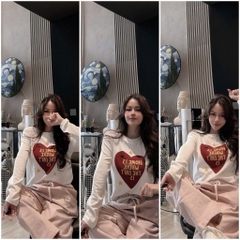 SET DÀI ÁO TIM QUẦN HỒNG NỮ THU ĐÔNG