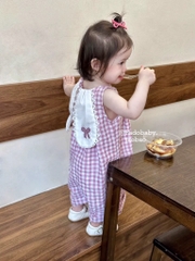 VÁY YẾM KẺ CARO HỒNG TÍM CHO BÉ GÁI ( XẢ 45k)