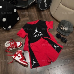 BỘ THỂ THAO JORDAN ĐEN PHỐI ĐỎ CHO BÉ TRAI(SALE 59k)