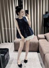 SET ÁO CHẤM BI CHÂN VÁY TRẮNG NỮ