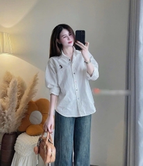 ÁO SƠ MI THÊU MICKEY 3 MÀU NỮ SẴN