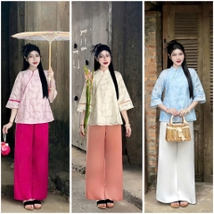 SET PHÁP PHỤC HOA HỒNG VIỀN 2 LỚP NỮ SẴN (SALE 139k)