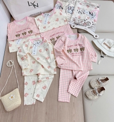 SET 2 BỘ GẤU CARO DÀI BÉ GÁI SẴN