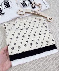 SET 3 ÁO ZIP DÀI TAY ĐEN TRẮNG HOA NHÍ BÉ GÁI (SALE 89k)