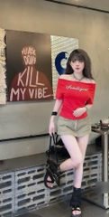 ÁO TRỄ VAI IN CHỮ SIÊU HOT NỮ