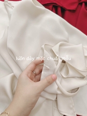 SET LỤA BUỘC CHÉO EO CV 2 LỚP NỮ SẴN(XẢ 99k)
