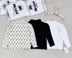 SET 3 ÁO ZIP DÀI TAY ĐEN TRẮNG HOA NHÍ BÉ GÁI (SALE 89k)