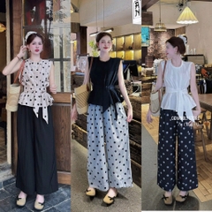 SET ÁO BE  CHẤM BI QUẦN ĐŨI NỮ